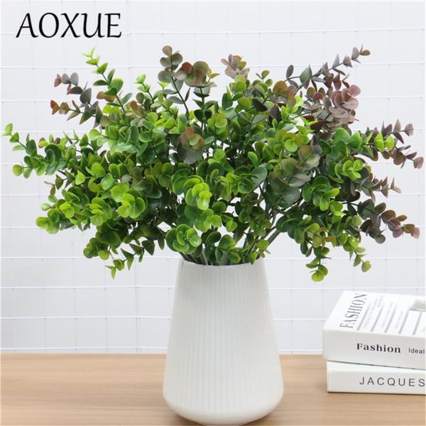 

aoxue simulation plants fake flower single soft plastic eucalyptus money leaf wedding home decorations artificial green plants1