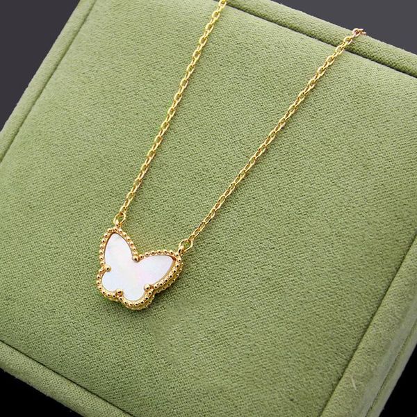 

cute shell butterfly necklace fine chain charms clavicle necklace sets jewelry for women, Silver