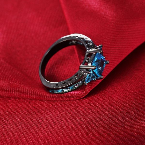 

beautiful valentine's gift black gold color ring stone cute noble pretty fashion wedding women lady ring jewelry christmas gift h bbyit, Silver