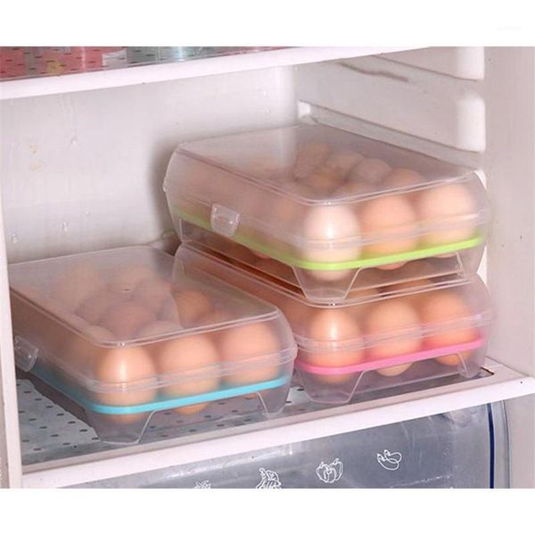

portable 15 cell egg storage box practical egg refrigerator fresh box multifunctional case eggs holder1
