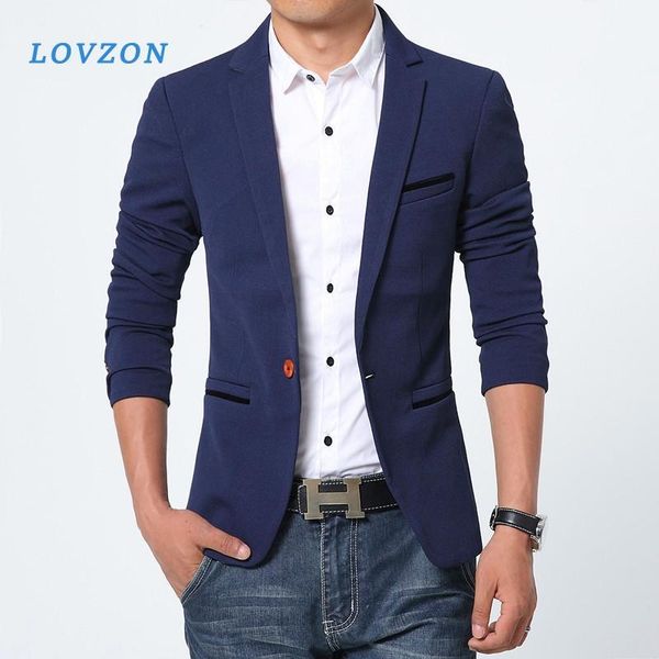 

lovzon new arrival luxury men blazer new spring fashion brand cotton slim fit men suit terno masculino1, White;black