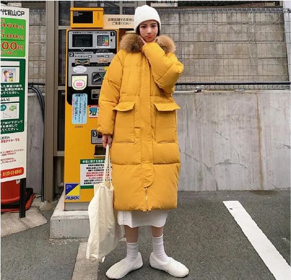 

2021 new women's jacket fashion woman parkas over-the-knee korean style lean bread roll winter clothes jacke khzj, Black