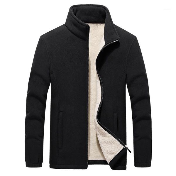

2019 winter new stand-up collar men's jacket fleece jacket thick warm popular fashion autumn large size 6xl 7xl 8xl 9xl1, Black