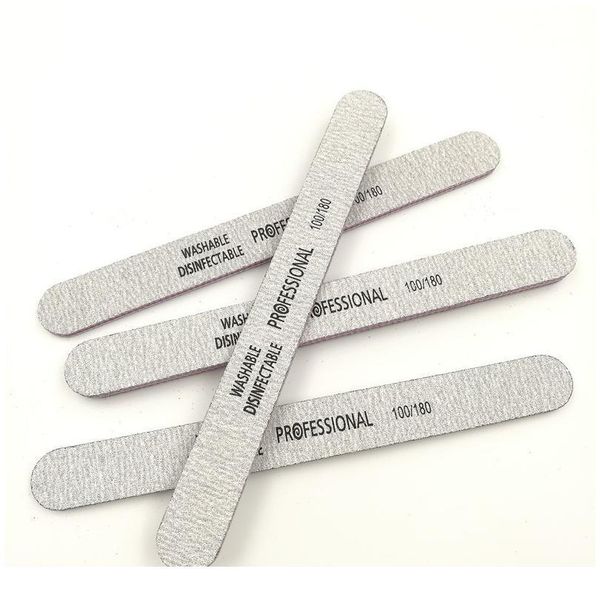 

5pcs grey acrylic nail file 100/180 nail art buffer sanding nails file salon glitter sandpaper diy manicu jllsrq