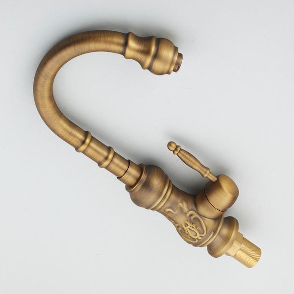 

single holder single hole deck mounted faucet retro antique brass bathroom faucets kitchen faucet cold water m jllief