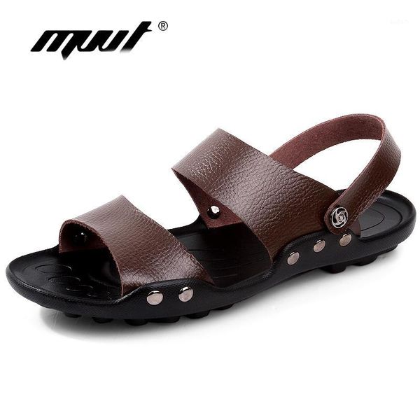 

sandals summer men leather slippers vintage flat heel solid beach gladiator male shoes flip flops1, Black