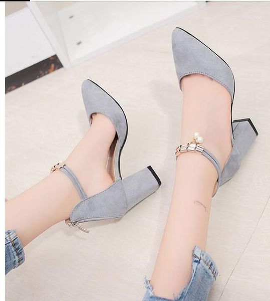 

dress shoes selling 2021 side with summer women pointed toe pumps high heels boat wedding tenis feminino1, Black