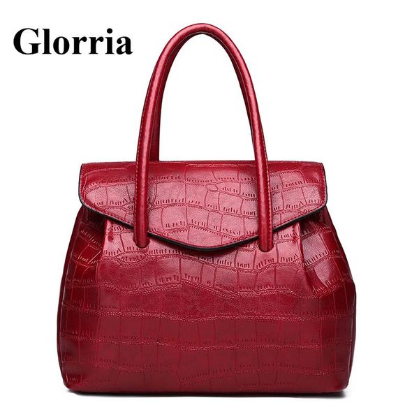 

glorria 2020 boston alligator leather shoulder handbag women large capacity messenger crossbody bag female tote bags bolso mujer