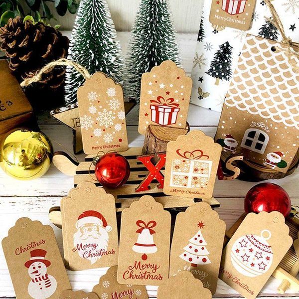 

christmas decorations 100pcs gift tags kraft paper tag label xmas for party diy price box hang garment tags1