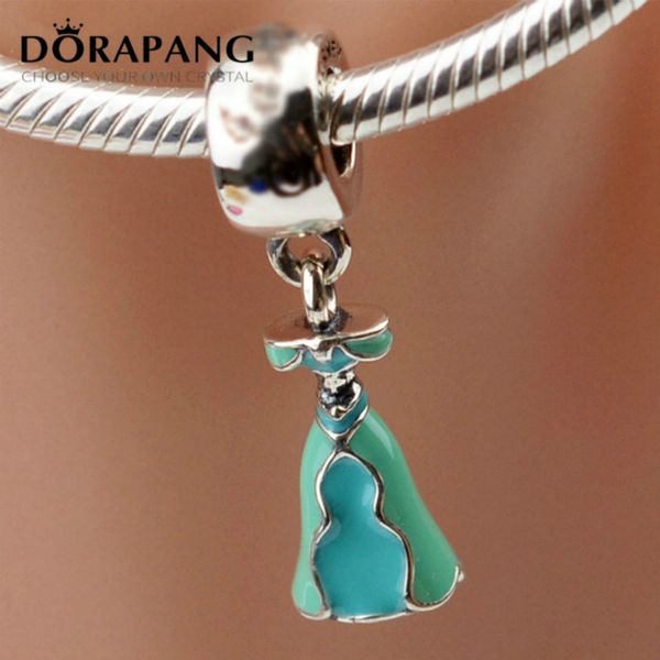 

2021 new 925 sterling silver jasmine princess skirt pendant charm beads silver european charms bead fit bracelet fashion diy jewelry 2060, Black