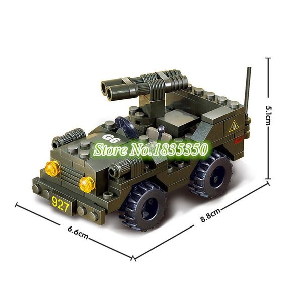 

sluban 5800 military series blocks model double gun truck bricks 3d building blocks educational toys hobbies for children wmtass