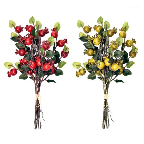 

fake plant wedding party decor simulation flower bunch pomegranate fruit decor artificial fake hawthorn mango fruit branch1
