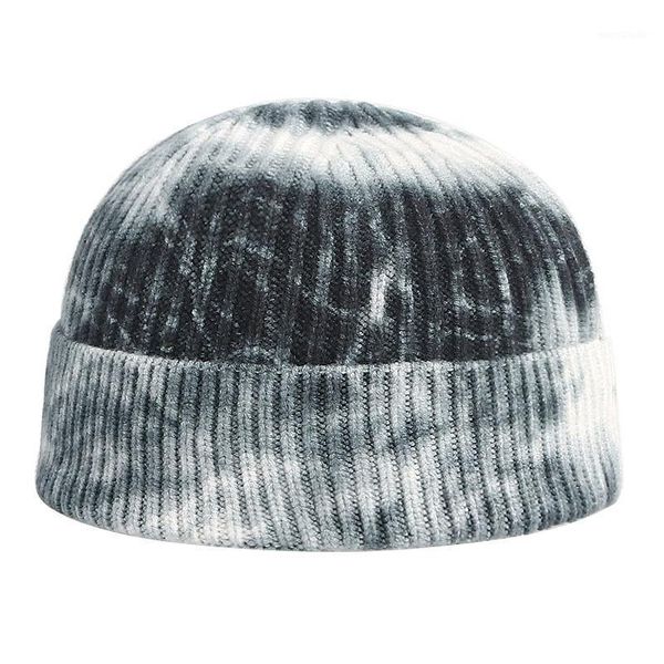 

winter warm beanies casual tie-dye color hip hop hat men beanie female wool knitted beanie skullcap elastic hats unisex1