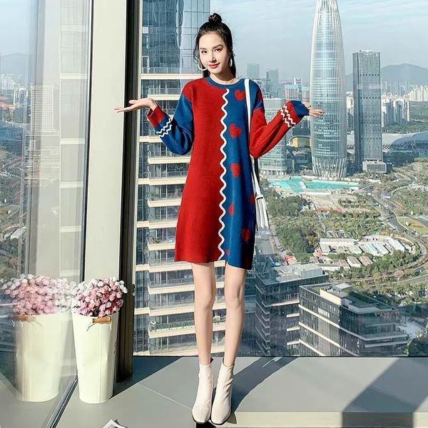 

new 2021 winter sweet fashion around the female neck elegant long sleeve knitted in love y282 7n9b 7tic, Black;gray