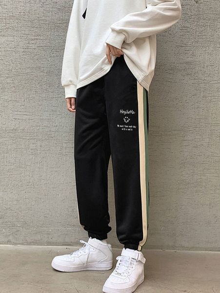 

men slogan graphic sweatpants r4xs#, Black