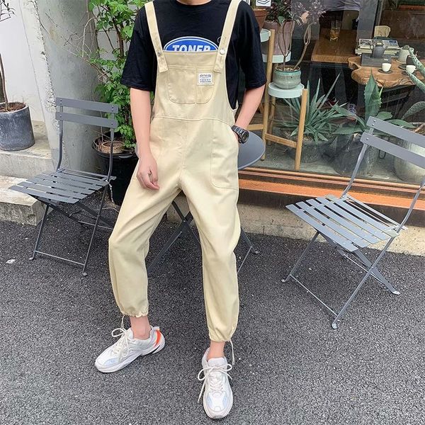 

ins super boy's suspenders korean version overalls sling sling of student's fashion suspenders one-piece nine legged casual overal, Blue