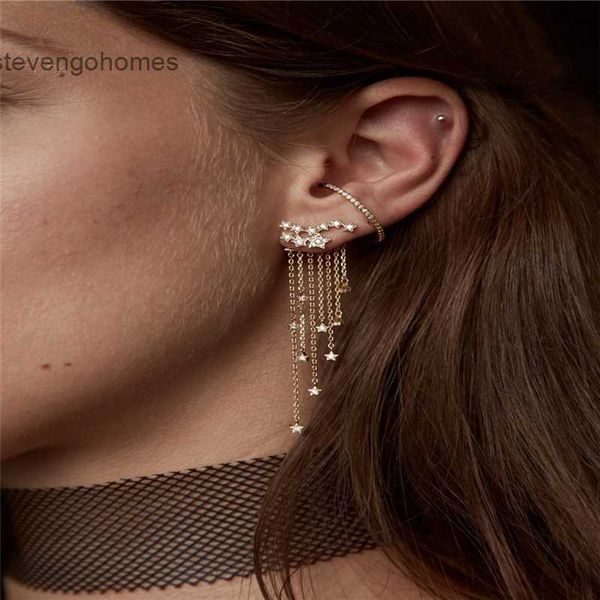 

tassel earrings for women sparkle star, Golden