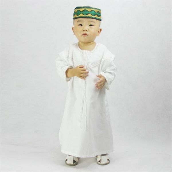 Abbigliamento etnico Bambini Musulmano Islamico Abaya Dubai Kaftan Jubba Thobe Eid Mubarak Preghiera Bambino 1-3 Anni Ragazzi Vesti 70-100CM1