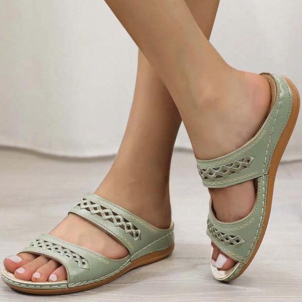 

2020 flat women sandals shoes retro beach ladies shoes women's woman flip flops fashion gladiator flat sandals for women #o36o, Black