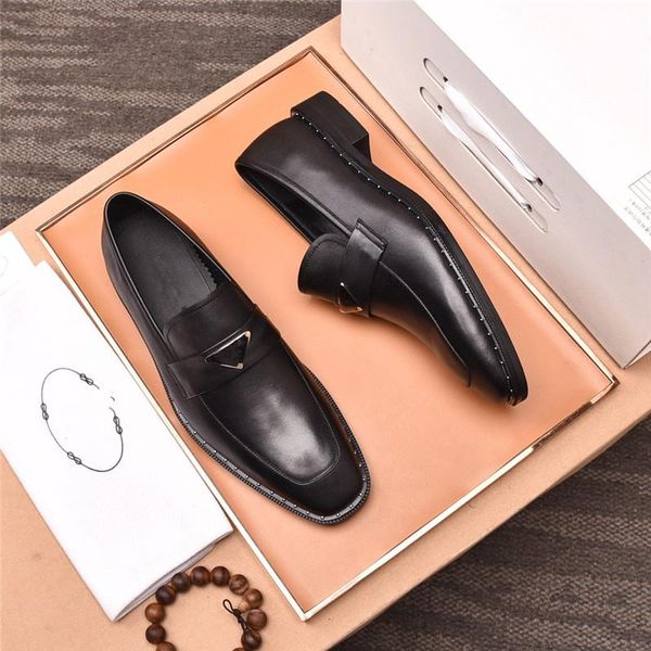 

md 2020 new mens shoes genuine leather casual shoes british style brand formal fashion flats men footwear shoe oxford 11, Black