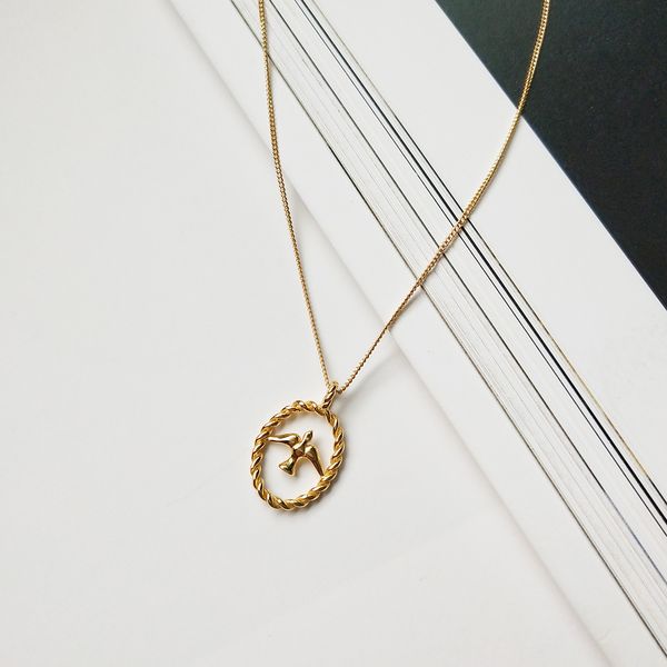 

new minimalism 925 sterling silver pendant necklaces handmade jewelry bird pendant designer necklaces gold color with link chain for women