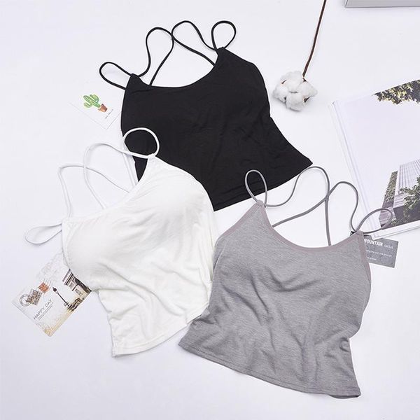 

women crop beauty back tank women camis sleeveless vest soft modal underwear beauty back tank, White