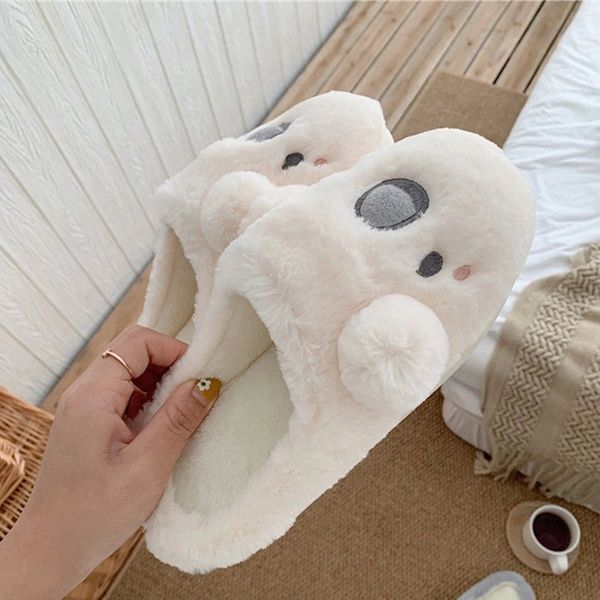 

women winter slippers shoes woman cute ladies shoe comfort slides casual female home slipper furry fashion slip on footwear 2020 #jx8u, Black
