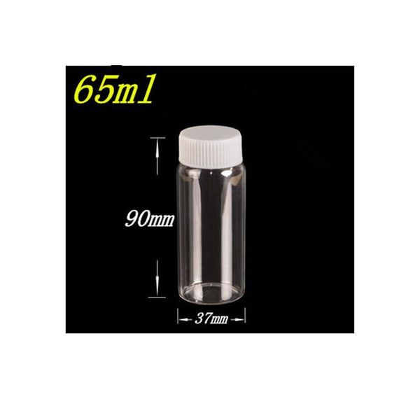 

37*90*24mm 65ml glass bottles with plastic cap transparent empty bottles jars cosmetic containers 12pcs/lot 37*90*2 jllmqq