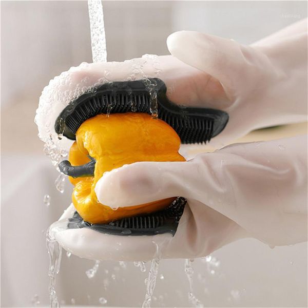 

1pair gloves kitchen pvc cleaning gloves dish washing glove for household scrubber kitchen clean tool1