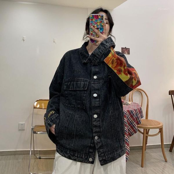 

will figure autumn han edition cowboy harajuku ins the new female leisure fashion wind restoring ancient ways long-sleeved jacke1, Black;brown