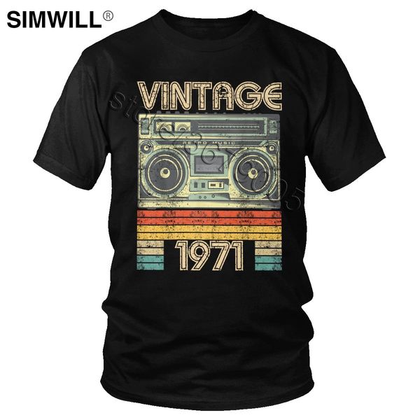 

sport retro born in 1971 radio t shirt for men pre-shrunk cotton awesome t-shirt o-neck short sleeve birthday gift tee apparel
