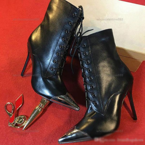

2021 womens progettista shoes black high heels ankle boot red bottoms spikes boots platform fashion boots leather snake skin winter shoes bi
