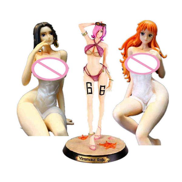 

2021 25cm anime one piece boa hancock nami reiju figure hard pvc bathhouse bath girl action cllection model toys aa220311