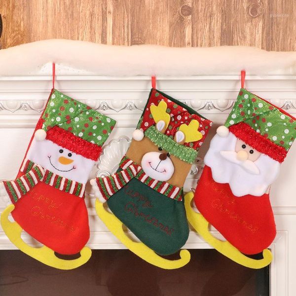 

christmas stocking socks ski christmas decorations stocking apple candy gift bag xmas tree ornaments party kids gift bag1