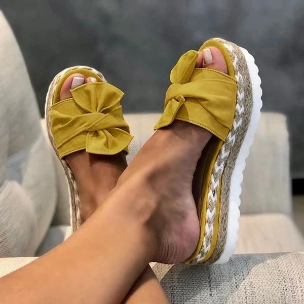 

slippers women slides summer bow summer sandals slipper indoor outdoor linen flip-flops beach female floral shoes #s, Black