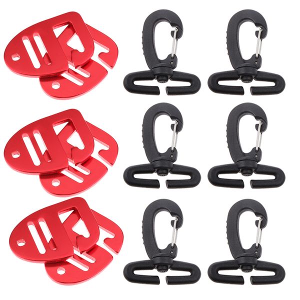 

6pcs 1\" g shaped hook backpack webbing buckle + 6pcs 1.6\" nylon swivel snap hook
