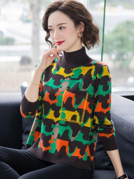 

scotland semi-miss gao ling sweaters fall and winter clothes 2020 new women's short section of thick shirt ethnic wind tide1, White;black