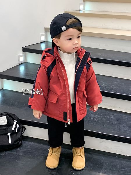 

8coat boys' children's rush winter suit work wear thick cotton clothes baby fashion 1424 9, Blue;gray