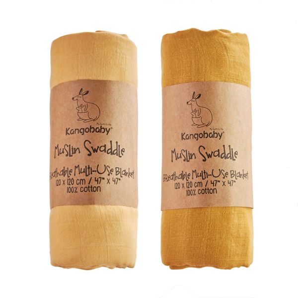 

kangobaby #old time# set plain color multi-functional muslin swaddle blanket lj201014