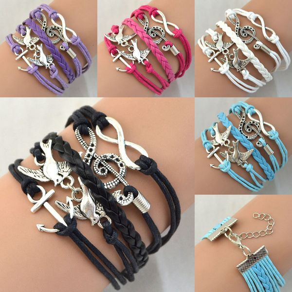 

bracelet symbol charms anchor music birds infinity retro fashion personality bracelets handmade jewellry fre9f4r