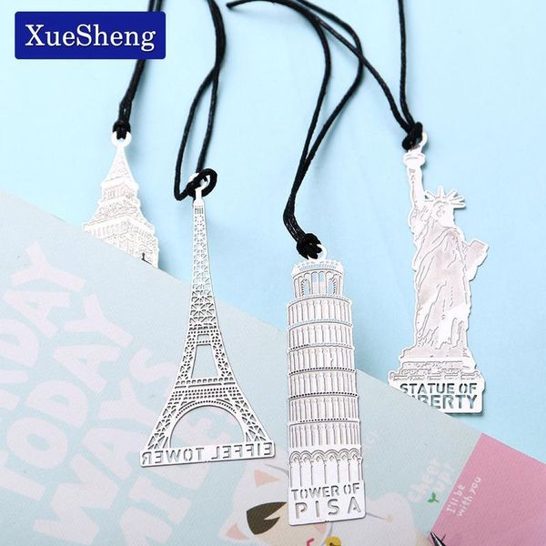

1pc london eiffel tower statue of liberty book markers metal bookmark for stationery books office bbyotr