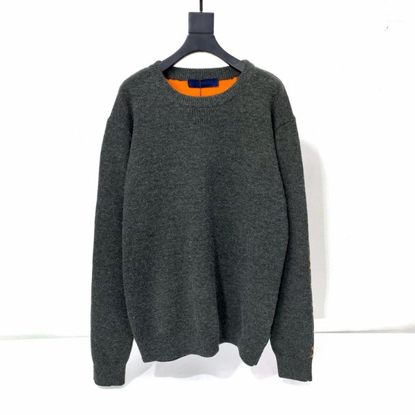 

autumn winter 2020 new brand design letter logo knitting sweater two wear jacquard men women casual pullover 100781, White;black