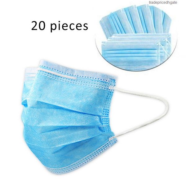 

non-woven disposable cotton mouth masks face anti-dust 20pcs mask 3 filter activated carb anti pollution 3snae