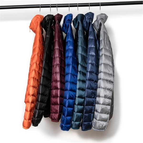 

new winter fashion brand packable duck down jacket men's waterproof streetwear feather coat ultralight warm men clothes 201204, Black