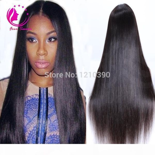 

full lace human hair wigs silky straight brazilian glueless full lace wigs human hair lace front wigs black women, Black;brown