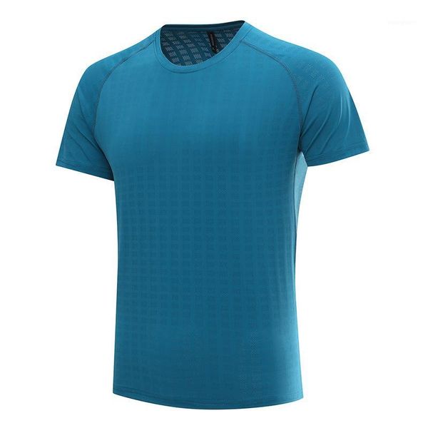 

yoga outfits men sport t shirt solid workout running short sleeve sportswear bodybuilding fitness training gym walking silk ice1, White;red