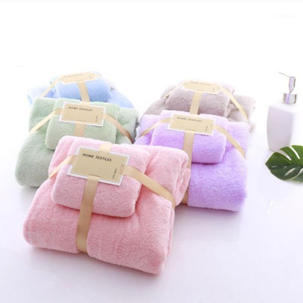 

coral velvet bath towel + towel set thickened superfine fiber soft absorbent mother and son bathroom sets1