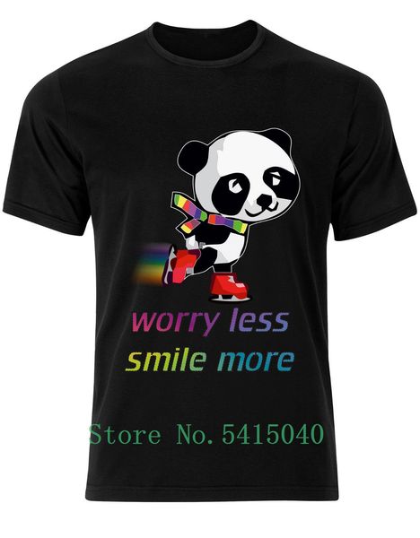 

panda skating worry less smile more funny quote aj33 cartoon fashion new loose sport hooded sweatshirt hoodie t shirt