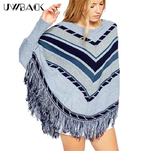

uwback 2017 winter pullover sweater women cloak tassel cotton knit sweater poncho women autumn casual fashion pull femme cbb2701, Black