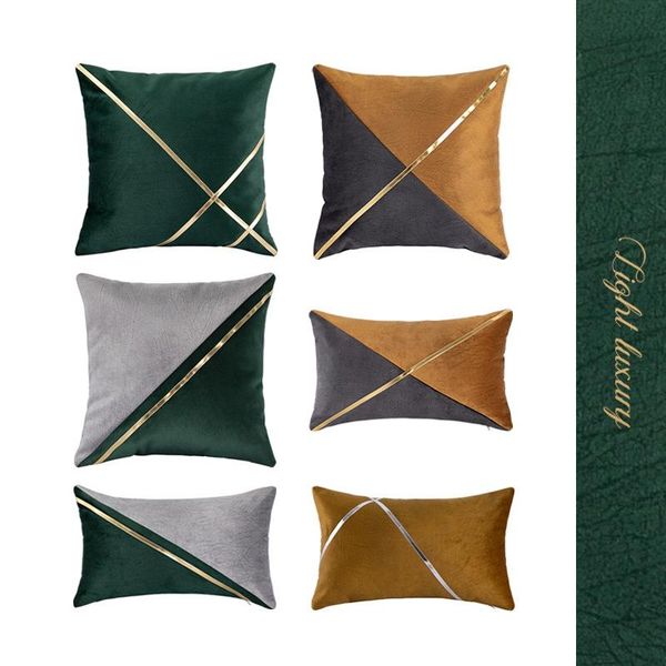 

cushion/decorative pillow light luxury cushion cover soft sofa waist pillowcase green yellow gray decorative casual bedroom bed